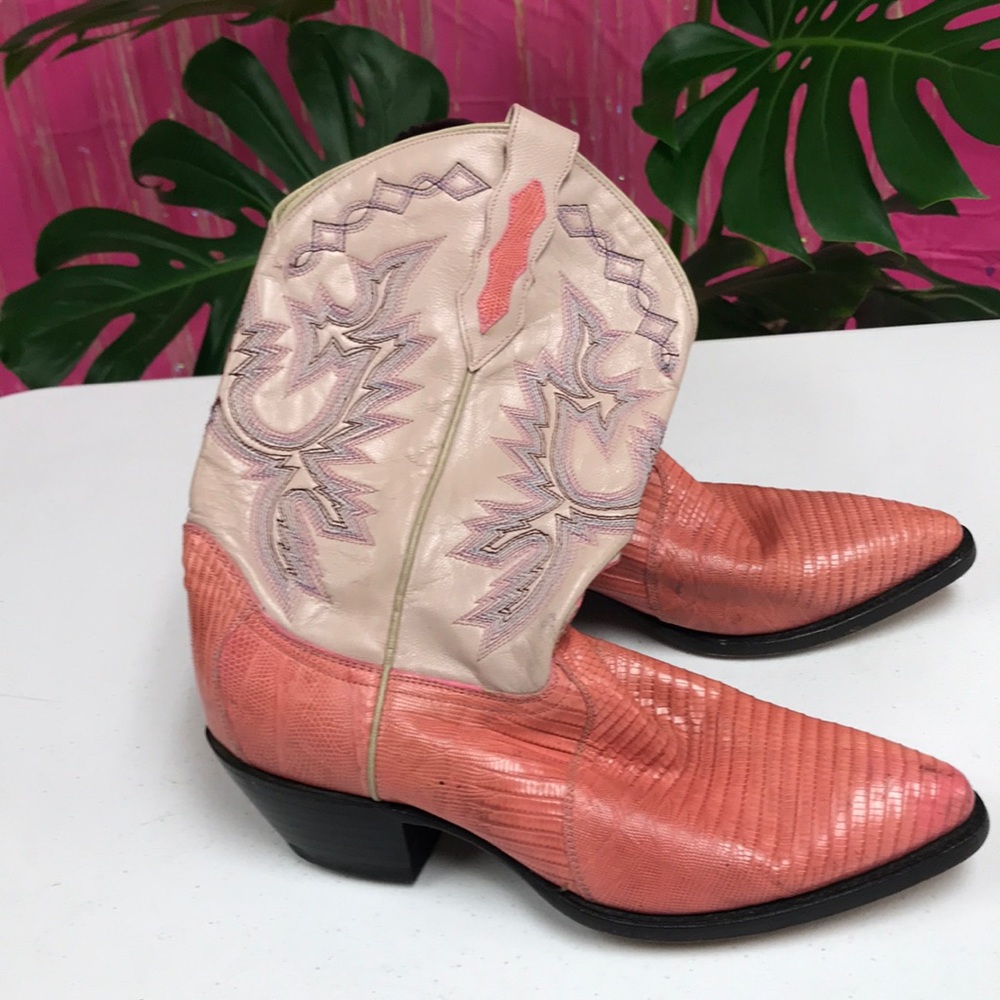 Dan Post pink salmon cowgirl boots sz 8.5